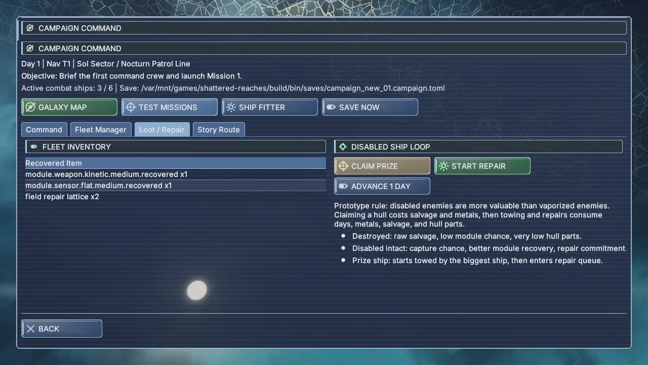 Salvage and prize ships fold back into the campaign.
